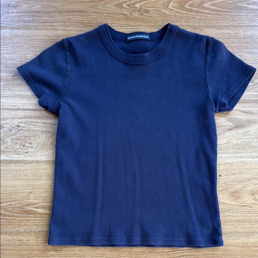 Brandy Melville Blue Short Sleeve Tee Classic Crew
